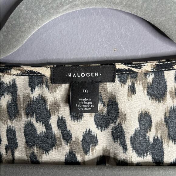 Halogen Brown and Black Leopard Print Sleeveless Blouse With V Neckline Size M - Picture 4 of 6